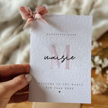 Personalised New Baby Card, New Baby Girl Card Gift, Cards For Newborns, 2 of 4