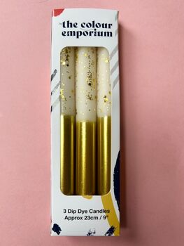 White And Gold Glitter Christmas Candles 'Angel Wings', 2 of 4