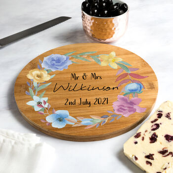 Personalised Serving Board Floral Spring Wedding Gift, 2 of 2