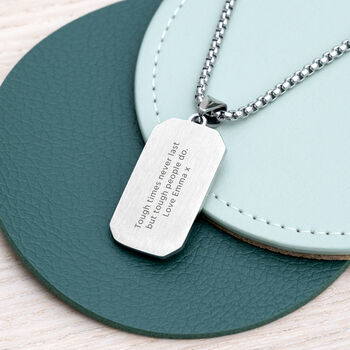 Personalised Men’s Contemporary Silver Dog Tag Necklace, 3 of 12