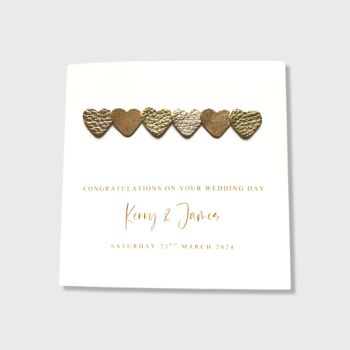 Personalised Wedding Card Gold Leather, 2 of 3