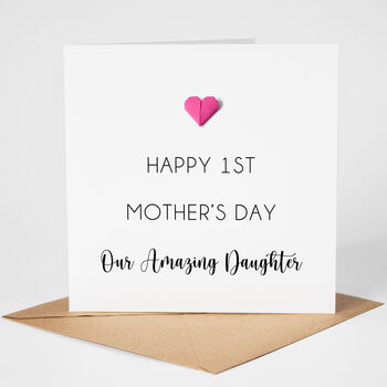 Mother's Day Card For Daughter With Origami Heart, 2 of 5