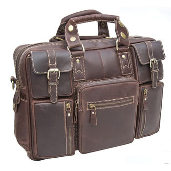 Luxury Leather Multi Pocket Travel Bag, 5 of 8