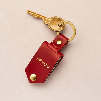 Personalised Red Multi Photo Leather Case Keyring, 4 of 7