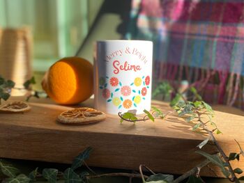 'Merry And Bright' Personalised Citrus Garland Ceramic Jar Candle, 7 of 7