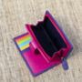 Purple Multi Colour Leather Purse Wallet Rfid, thumbnail 10 of 11