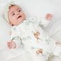 Deer And Bunny Print Shortie Baby Romper, thumbnail 2 of 3