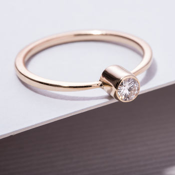 9ct Gold Tall Diamond Engagement Ring, 10 of 11