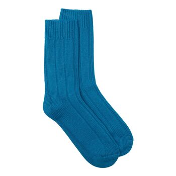 Recycled Wool / Cashmere Socks In Sky Blue, 2 of 4