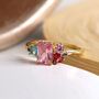 Golden Pink Multi Crystal Cluster Ring, thumbnail 1 of 4