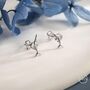Sterling Silver Tiny Sword Fish Stud Earrings, thumbnail 5 of 12