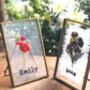 Personalised Birth Flower In A Frame Letter Box Gift, thumbnail 4 of 8