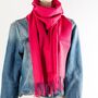 Hot Pink Cashmere Personalised Scarf Gift, thumbnail 1 of 12