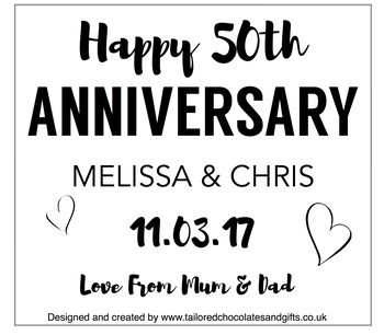 Personalised Anniversary Champagne/Prosecco Gift Label, 7 of 8