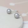 Sterling Silver Grey Freshwater Pearl Stud Earrings, thumbnail 6 of 10