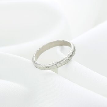 Textured Personalised 9ct Gold Men's Wedding Ring, 3 of 5