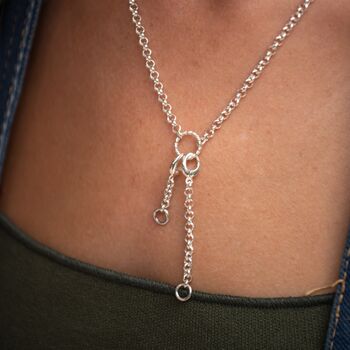 Sterling Silver Eternity Twist Charm Collector Necklace, 5 of 5