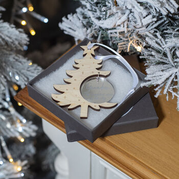 Memorial Christmas Tree With Mirror Bauble Decoration, 3 of 5