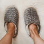 Pure Wool Taupe Mules, thumbnail 5 of 7