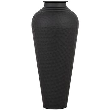 41cm Matt Black Hammered Metal Vase With Lid Home Decor, 5 of 5