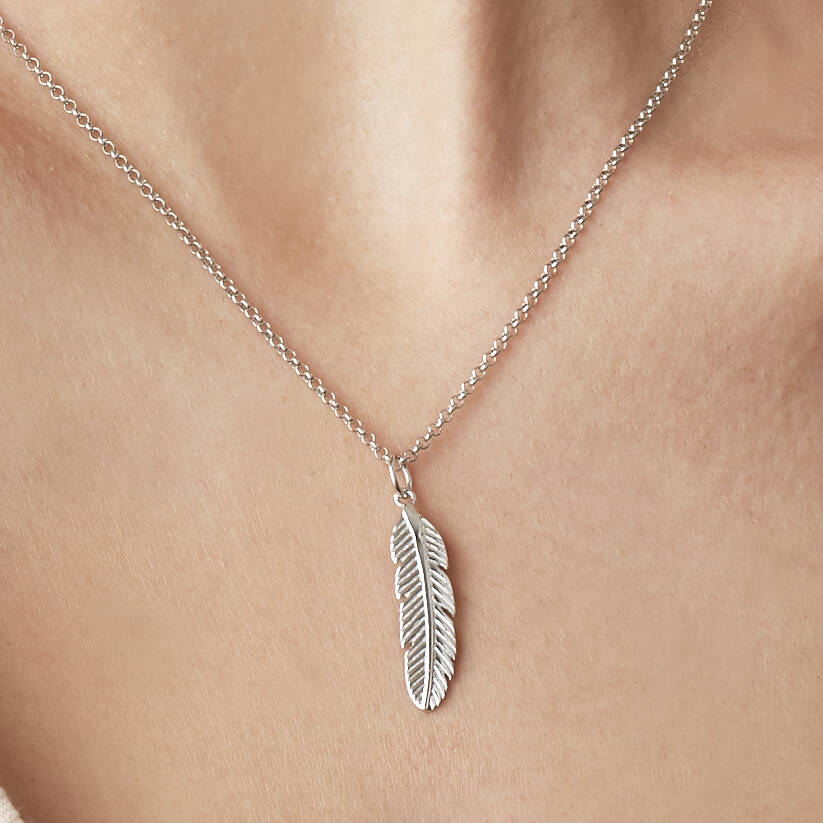 Feather Pendant Necklace For Positivity, 1 of 7