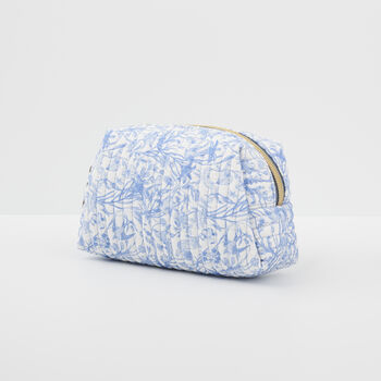 Bunny Blues Small Quilted Makeup Bag, 3 of 7