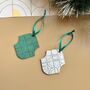 Green And Silver Christmas Decoration Ornament Set Tree Ornament, thumbnail 1 of 7