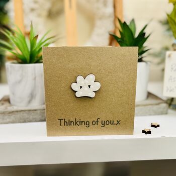 Thinking Of You Pet Loss Paw Card Cat Or Dog, 2 of 5