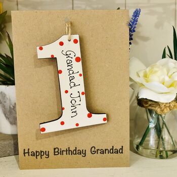 Personalised Grandad Birthday No.One Keepsake Card, 3 of 3