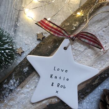 Personalised Christmas 'From Our House' Ceramic Star, 3 of 5