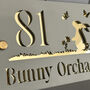 Personalised Rabbit And Butterfly Design House Acrylic Number Sign, thumbnail 2 of 4