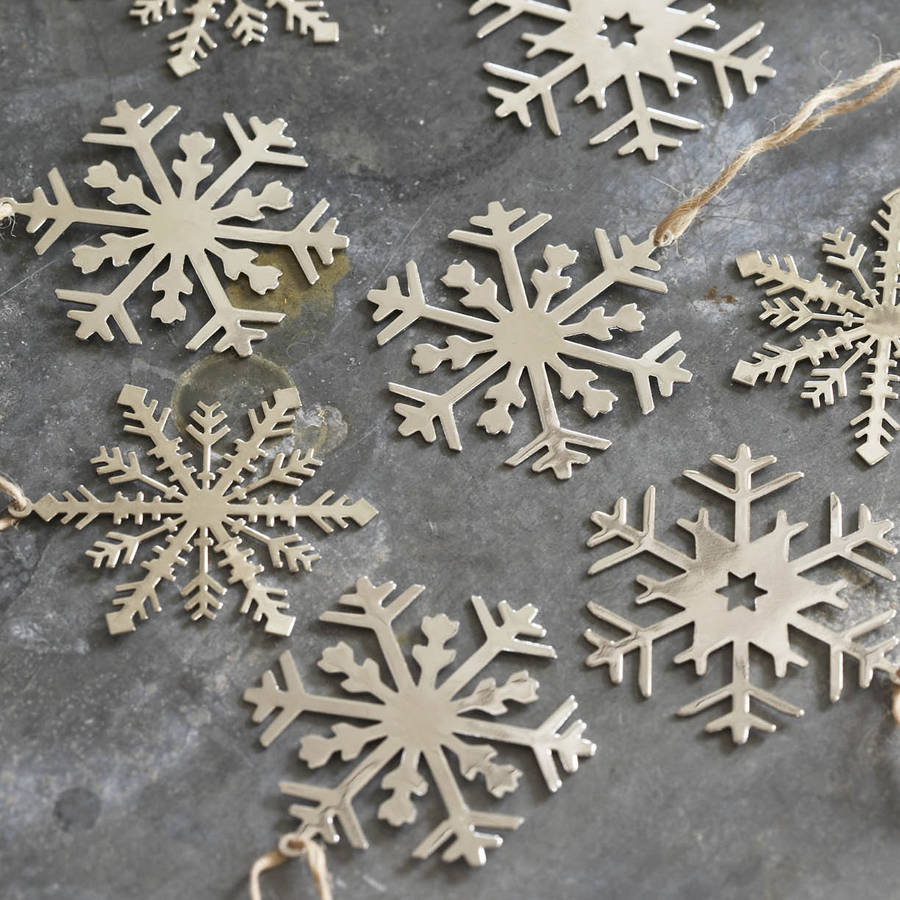 set of four snowflake decorations by retreat home