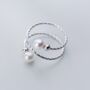 Sterling Silver Pearl Spiral Ring, thumbnail 1 of 4