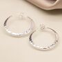 Large Sterling Silver Hammered Hoop Earrings, thumbnail 4 of 7