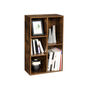 Five Compartments Brown Wooden Bookcase Bookshelf, thumbnail 2 of 7