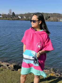 Pink Wave Beach Poncho, 3 of 4