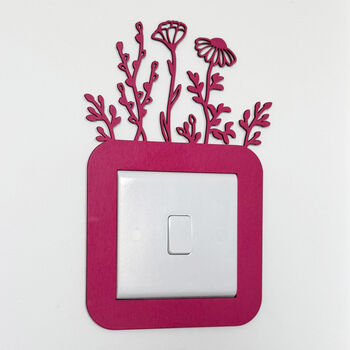 Floral Light Switch Surround In Wildflower Design Any Colour, 4 of 6