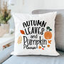 Autumn Leaves And Pumpkin Please Cushion, thumbnail 2 of 6