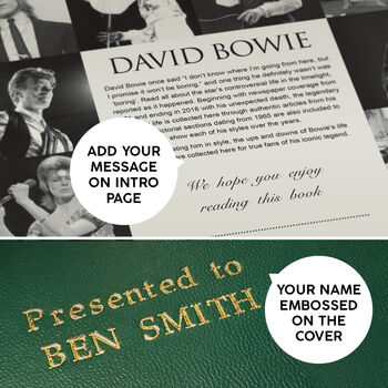 David Bowie Personalised Gift Music Legend Book, 11 of 12