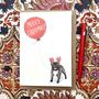 French Bulldog Christmas Card Reindog Design, thumbnail 2 of 3