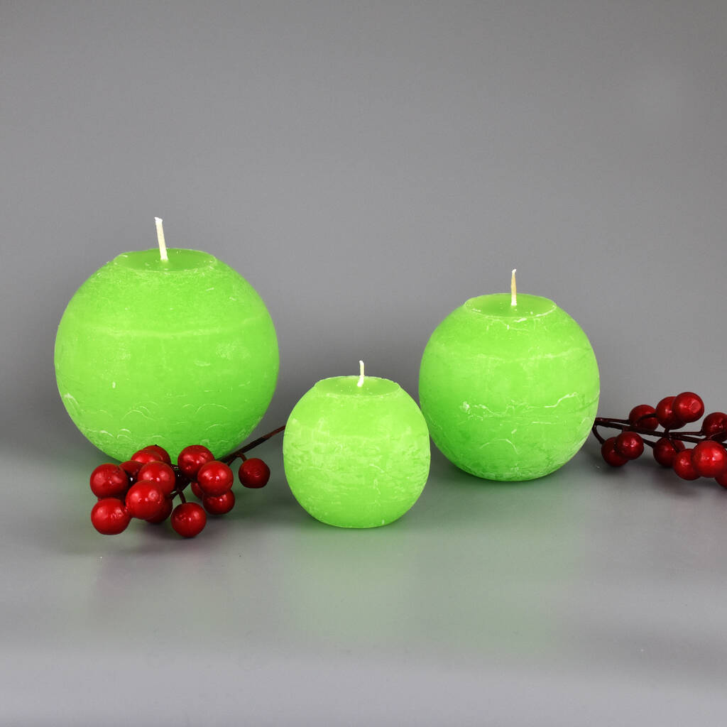 G Decor Lime Green Ombre Sphere Ball Candles By G Decor