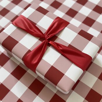 Christmas Red Gingham Luxury Wrapping Paper, 3 of 6