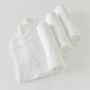 Muslin Square Burp Cloth Pure White Set Of Three, thumbnail 3 of 5