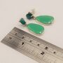 Chalcedony, Blue Apatite Sterling Silver Earrings, thumbnail 2 of 9