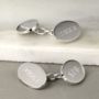 Classic Sterling Silver Oval Chain Cufflinks, thumbnail 6 of 7