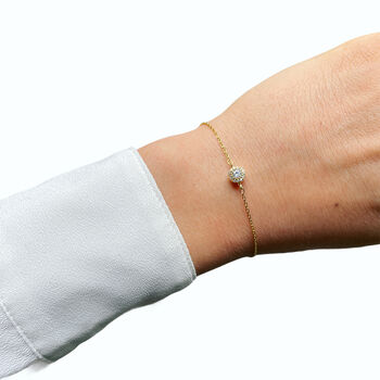 Lux Stone Bracelet Rose Or Gold Plated 925 Silver, 2 of 8
