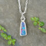 0.85ct Australian Opal Doublet Necklace In Sterling Silver, thumbnail 1 of 3