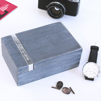 Personalised Wooden Cufflink Watch Box, 9 of 11