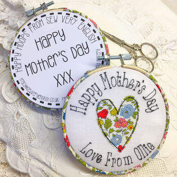 Mothers Day Personalised Embroidered Hoop Card, 8 of 12