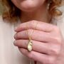 April Birthflower Birthstone Gold Plated Necklace 925, thumbnail 1 of 7
